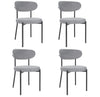 set of 4 Grey Velvet Dining Chairs Velvet Seat Chairs Plush seat and backrest