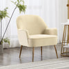 Modern Velvet Accent Armchair w/Golden Metal Legs Single Leisure Sofa Chair