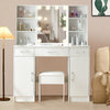 Large Dressing Table Vanity Table With Stool and Lighted Mirror Makeup Desk Set