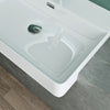 White Semi Recessed Bathroom Basin Ceramic Countertop Sink Rectangle Washbasin