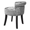 Crushed Velvet Grey Vanity Dressing Table Chair Bedroom Makeup Stool Piano Seat