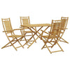5 Piece Garden Dining Set Bamboo K0T6