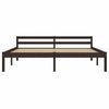 Bed Frame Dark Brown Solid Pine Wood 160x200 D7K2