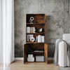 Bookcase 3 Tier 2 Door Shelf Unit Living Room Storage Bookshelf Rustic Brown