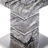 Parini High Gloss Lamp Table In Melange Marble Effect