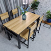 5 Piece Dining Table and Chairs Set Wooden Space with Metal Frame Kitchen UKED