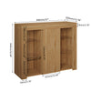 Modern 1 Door Sideboard Display Cabinet TV Unit Stand Matt Oak with LED Lights