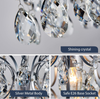 Silver Modern Pendant Chandelier Crystal Raindrop Lighting Ceiling Light Fixture