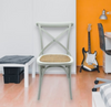 Grey Cross Back Dining Chair Comfortable & Stylish Oak Wooden Home Cafe Office