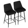 2x Velvet Bar Stool Metal Leg Breakfast Pub Chairs Kitchen Counter Furniture