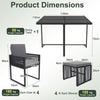 Outdoor Space-Saving Furniture Set with PE Rattan Chairs-Gray