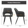 Set of 2 Faux Leather Dining Chairs Diamond Seat with Hole Design Modern Chair