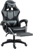Grey Gaming Chair Leather Racing Office Executive Recliner with Leg Rest Massage