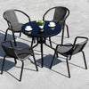 4x Outdoor Dining Chairs Garden Yard Stacking Chair Patio Leisure Armchair Black