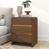 Meridian Walnut Brown 3 Drawer Bedside Chest - Walnut Range