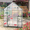 New Walk In Greenhouse PE Plastic Garden Grow Green House with 4 Shelves