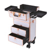 Rolling 4 in 1 Makeup Trolley Beauty Trolley Case w/Drawers Hairdressing Case