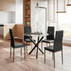 Round Dining Table 90 cm Tempered Clear Glass Table & Black Metal Leg Only Table