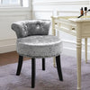 Retro Bedroom Vanity Stool Crushed Velvet Padded Studded Dressing Table Chair
