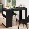 Kitchen Counter Height Dining Table with Storage Cabinet-Black
