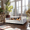 Large Crushed Velvet Dog Sofa Bed Elevated Tufted Pet Couch Bed Snuggle Lounger