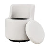 360° Swivel Chair Upholstered Sherpa Fleece Tub Armchair with Seating Storage UK