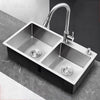 Single/Double Bowl Kitchen Sink Stainless Steel Undermount Drainer Waste Kit NEW