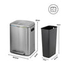 kitchen bin features two 20L compartments for convenient waste sorting