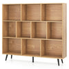 Mid Century Modern Storage Organizer 10-Cube Bookcase Natural