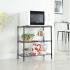 3 Tier Adjustable Wire Shelving Units Black 4 Shelf Kitchen Storage Racking