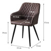 Set of 2 Armchairs Dining Chairs with Arms Velvet PU Faux Leather Chairs Kitchen