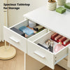 LED Vanity Table Set Dressing Table with 5 Drawers and Mirror Makeup Desk Stool