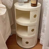 Stackable Round Box Plastic Storage Cabinet 2-5 Shelves with Hole/Knob Handle UK