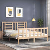 Gecheer Bed Frame with Headboard 160x200 Solid Wood Bed Frame O2T4