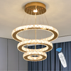 K9 Crystal Gold Chandelier LED Ceiling Lights Pendant Light Dimmable Remote 49W