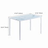 4x White Faux Leather Dining Chairs & White Marble Glass Dining Table Dining Set
