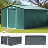 12 x 10ft Apex Metal Roof Garden Shed Storage House Outdoor Tool Box with Base