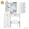 Modern Dressing Table With LED Mirror & Cushioned Stool Vanity Table Makeup Desk
