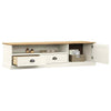 GuyAna TV Cabinet VIGO White 156x40x40 Solid Wood Pine,TV Stand, Z9L7