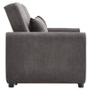 2 Seater Sofa Grey Fabric Convertible Sofabed with 2 Cushions Daybed Living Room