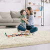 Fluffy Shaggy Cream Area Rugs for Bedroom and Lounge - Super Soft Non Slip Wash