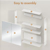 Smilesun Wall-Mounted Bathroom Cabinet w/2 Mirror Doors&Shelves 50x13x60cm White