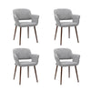 2Pcs Kitchen Dining Chairs Linen Fabric Padded Home Office Chair Set Hollow Back