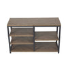 Industrial Shoe Bench Vintage Hallway Rustic Metal Wood Storage Tier Shelf Rack