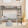 95CM Single Steel Loft Bed Space-Saving Bed Frame High Sleeper Bunk Bed Black