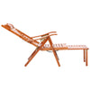 Foldable Bamboo Recliner Chair Garden Balcony Sun Lounger with Footrest Headrest