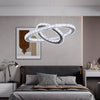 UK Crystal 2-Ring Chandelier LED Ceiling Lights Pendant Light Dimmable w. Remote