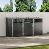 Triple Wheelie Bin Storage Metal Store Cover Garden Rubbish Dustbin 3 Shed House