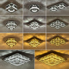 LED Crystal Chandelier Ceiling Light Round/Square Pendant Lamp Dining LivingRoom