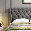 Double Upholstered Platform Bed Frame 135x190 with Drawers Storage and Headboard